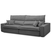 Sofá Retrátil Reclinável Para Sala 3 Lugares 250cm Aisha F04 Veludo Cinza Escuro - Lyam Decor - 5