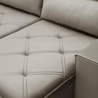 Sofá Retrátil Reclinável Para Sala 3 Lugares 230cm Aires F04 Veludo Marrom Claro - Lyam Decor - 3