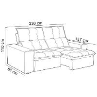 Sofá Retrátil Reclinável Para Sala 3 Lugares 230cm Vincent F04 Veludo Verde - Lyam Decor - 3