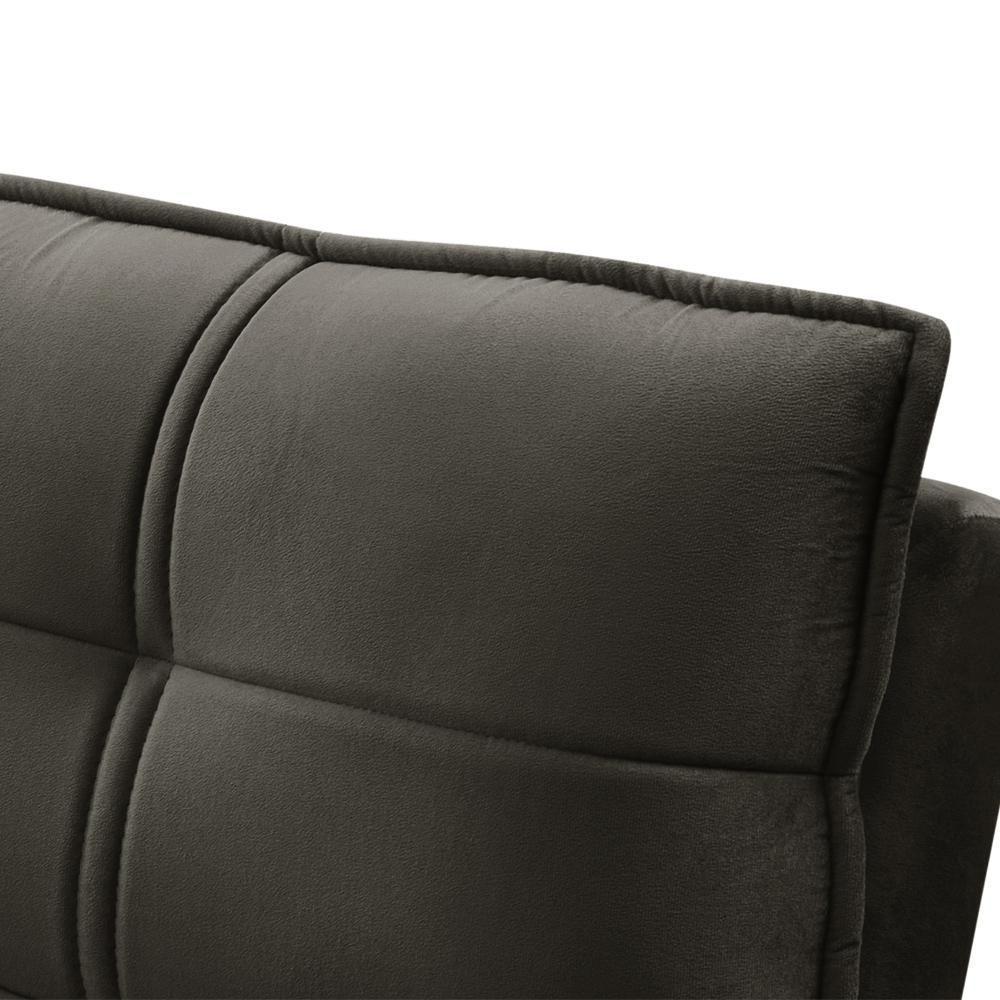 Sofá Retrátil Reclinável Para Sala 3 Lugares 210cm Zayn F04 Veludo Marrom Escuro - Lyam Decor - 10