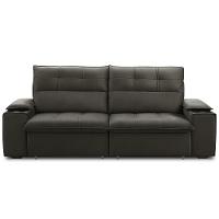 Sofá Retrátil Reclinável Para Sala 3 Lugares 210cm Zayn F04 Veludo Marrom Escuro - Lyam Decor - 3