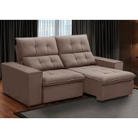 Sofá Retrátil Reclinável Para Sala 3 Lugares 210cm Vincent F04 Veludo Rosê - Lyam Decor - 2