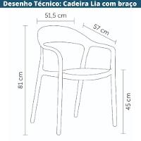Kit 4 Cadeiras Com Braço Lia Rivatti Polipropileno Preto Assento Simulando Rattan Bege Proteção Uv - 3