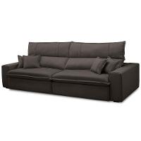 Sofá Retrátil Reclinável Para Sala 4 Lugares 290cm Aisha F04 Veludo Marrom Escuro - Lyam Decor - 6