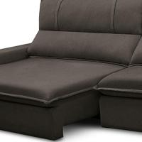 Sofá Retrátil Reclinável Para Sala 4 Lugares 290cm Aisha F04 Veludo Marrom Escuro - Lyam Decor - 7
