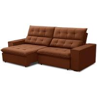 Sofá Retrátil Reclinável Para Sala 3 Lugares 250cm Vincent F04 Veludo Terracota - Lyam Decor - 7