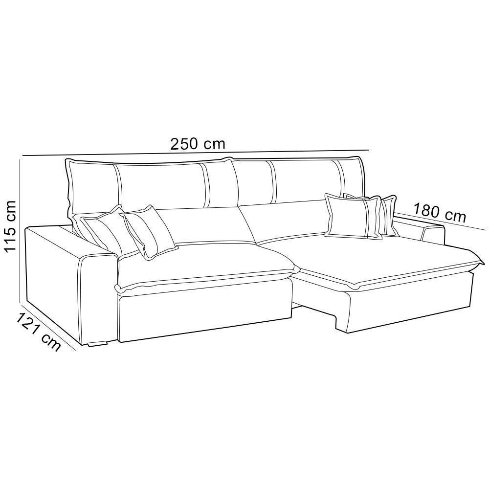 Sofá Retrátil Reclinável Para Sala 3 Lugares 250cm Aisha F04 Veludo Marrom Escuro - Lyam Decor - 4