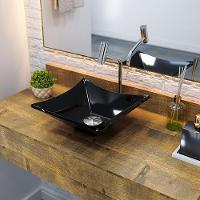 Kit Cuba L30 C/torneira Link 1062 Metal + Válvula Click 1 1/2'' (4,0cm) + Sifão Pvc + Flexível Preto Preto - 1