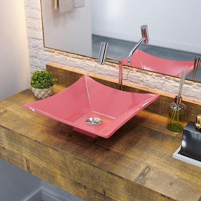 Kit Cuba L34 Com Torneira Link 1062 Metal + Válvula Click 1''b (2,6cm) + Sifão Cromado + Flexível Rosa