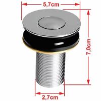 Kit Cuba L30 Com Válvula Click 1''b (2,6cm) + Sifão Pvc + Flexível Rosa - 8