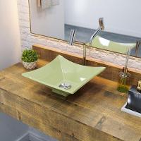 Kit Cuba L30 Com Válvula Click 1''b (2,6cm) + Sifão Pvc + Flexível Verde Acqua - 1