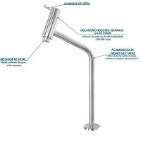 Kit Cuba L34 Com Torneira Link 1062 Metal + Válvula Click 1''b (2,6cm) + Sifão Cromado + Flexível Amarelo - 10