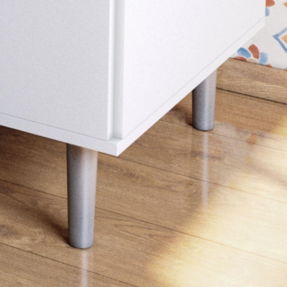 Balcão Para Cooktop 1,05m 4 Bocas 1 Nicho Com 1 Porta E Gaveta Turim Branco - 6