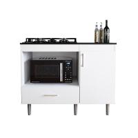 Balcão Para Cooktop 1,05m 4 Bocas 1 Nicho Com 1 Porta E Gaveta Turim Branco - 8