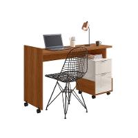 Mesa Escrivaninha 2 Gavetas Módulo 1 Office Alessa Lukaliam Móveis Jequitiba-off White Jequitiba-off White - 2