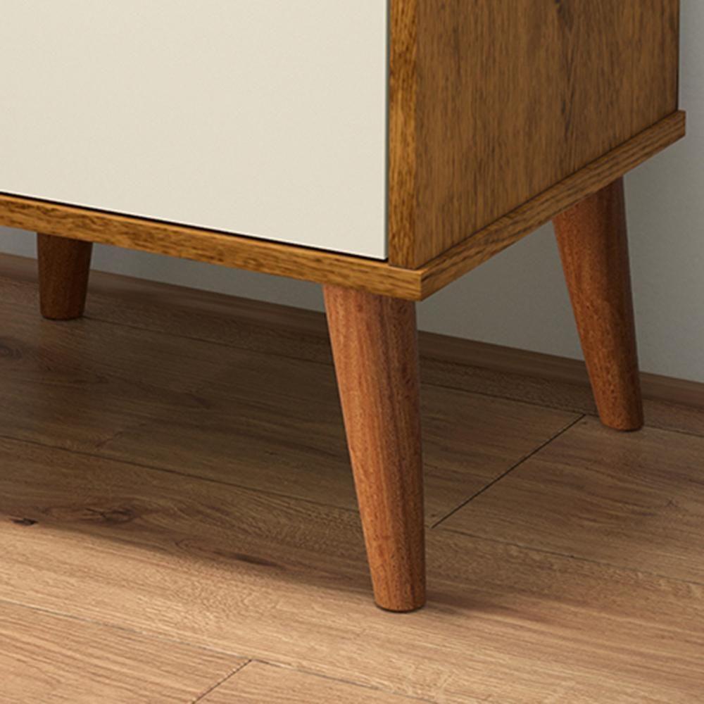 Kit 2 Mesas De Cabeceira Wood - Mdp 3 Gavetas Corrediças Metálicas Freijó-off White - Movelove - 4