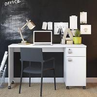 Escrivaninha Para Computador Office Malta Branco Brilhante - Lukaliam Móveis - 1