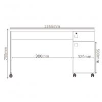 Escrivaninha Office Malta - 1 Gaveta Com Chave E Rodízios Jequitibá - Lukaliam Móveis Jequitiba