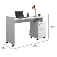 Escrivaninha Para Computador Office Com 2 Gavetas Alessa M1 Branco - Lukaliam Móveis - 2