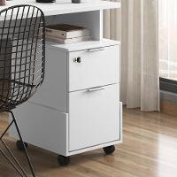 Escrivaninha Para Computador Office Com 2 Gavetas Alessa M1 Branco - Lukaliam Móveis