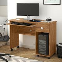 Mesa Para Computador Escrivaninha Office Vicenza Com Gaveta Amêndoa Amêndoa - 1