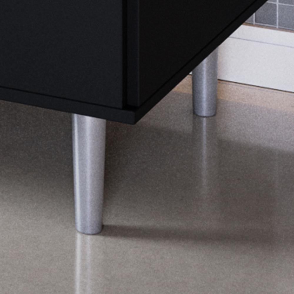 Balcão Para Cooktop 0,80m 5 Bocas 2 Portas Turim Preto - 6