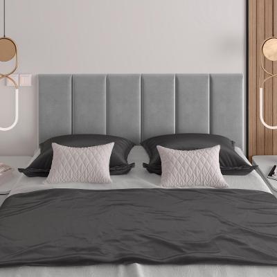 Cabeceira Almofadada Queen 160 Cm Paris - Suspensa Suede Mdf Cinza - Movelove