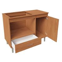 Balcão Para Cooktop 1,05m 5 Bocas 1 Nicho Com 1 Porta E Gaveta Turim Nature - 3