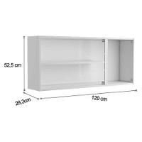 Armário Aéreo Cozinha Modulado  Evidence 7009 3 Portas c/ Vidro Branco/Preto - Bertolini - 7