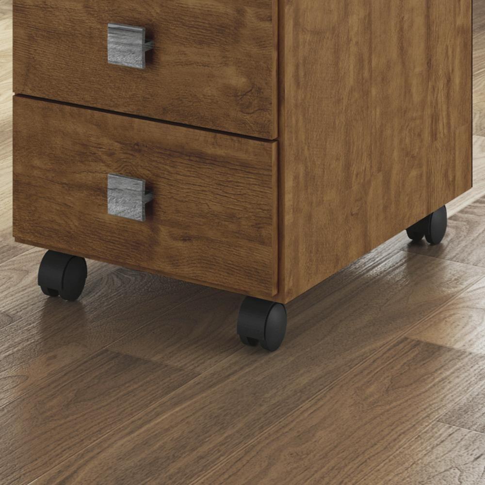 Escrivaninha Para Computador Office Dubai - Mdp 4 Gavetas Amêndoa - Lukaliam Móveis - 5