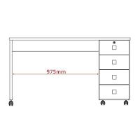 Escrivaninha Para Computador Office Dubai - Mdp 4 Gavetas Amêndoa - Lukaliam Móveis - 3