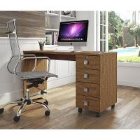 Escrivaninha Para Computador Office Dubai - Mdp 4 Gavetas Amêndoa - Lukaliam Móveis - 7
