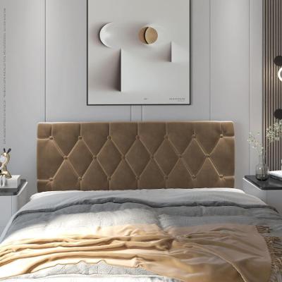 Cabeceira Almofadada Paris 90 Cm - Suspensa Suede Mdf Bege - Movelove