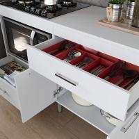 Balcão Para Cooktop 1,40m 5 Bocas 2 Portas Turim Branco - 2