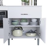 Balcão Para Cooktop 1,40m 5 Bocas 2 Portas Turim Branco - 3