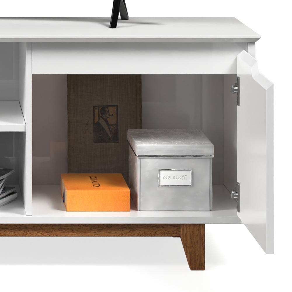 Rack Bancada Multiuso Flow - Mdf-mdp 2 Portas E Pés De Madeira - Ej Móveis - 5