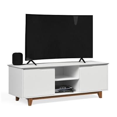 Rack Bancada Multiuso Flow - Mdf-mdp 2 Portas E Pés De Madeira - Ej Móveis