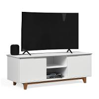 Rack Bancada Multiuso Flow - Mdf-mdp 2 Portas E Pés De Madeira - Ej Móveis - 1