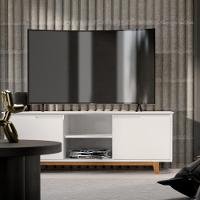 Rack Bancada Multiuso Flow - Mdf-mdp 2 Portas E Pés De Madeira - Ej Móveis - 3