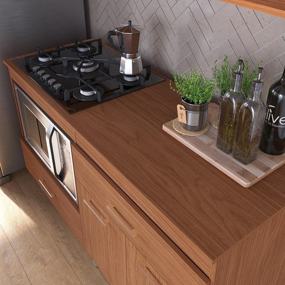 Balcão Para Cooktop 1,40m 5 Bocas 2 Portas Turim Nature - 3