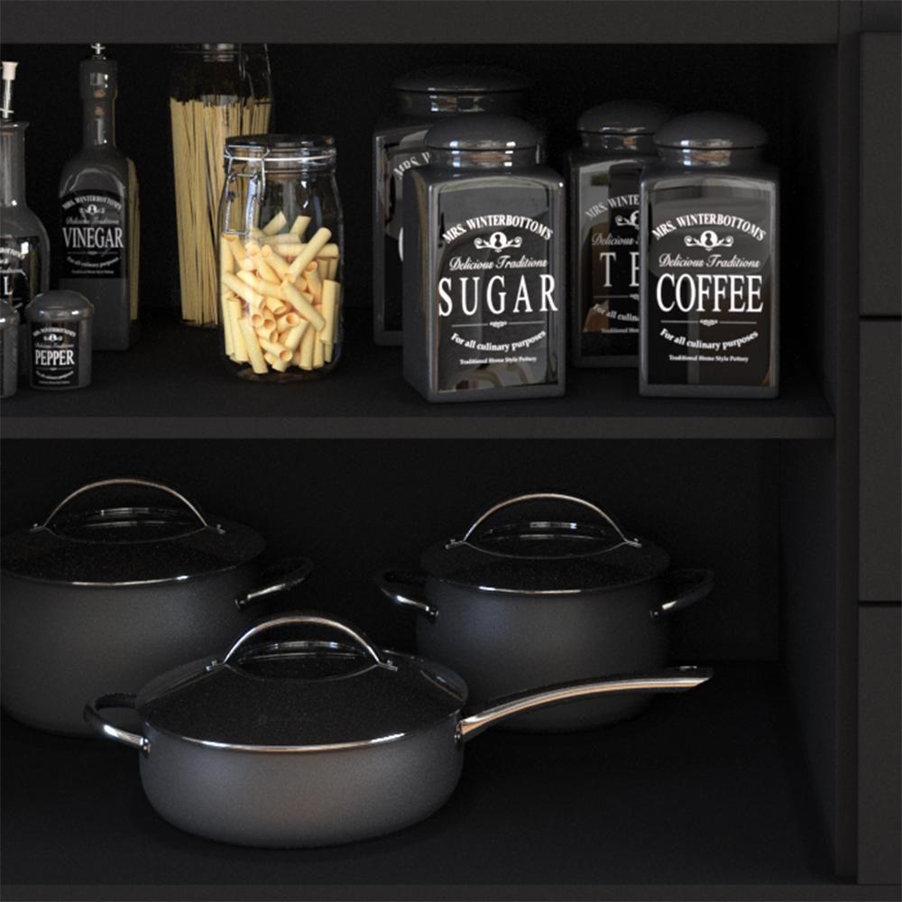 Balcão Para Cooktop 1,20m 5 Bocas 2 Portas E 3 Gavetas Turim Preto - 2