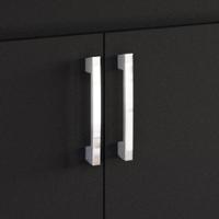 Balcão Para Cooktop 1,20m 5 Bocas 2 Portas E 3 Gavetas Turim Preto