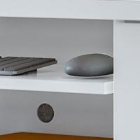 Mesa Para Computador Escrivaninha Office Vicenza Com Gaveta Branco Branco - 3