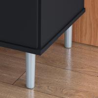 Kit Bancada Ilha Para Cozinha + Balcão Para Cooktop 0,80m 5 Bocas 2 Portas Turim Preto Preto - 9