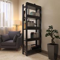 Estante Livreiro Multiuso Organizador De Livros Com 5 Prateleiras Preto Preto