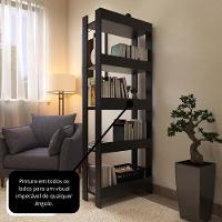 Estante Livreiro Multiuso Organizador De Livros Com 5 Prateleiras Preto Preto - 8