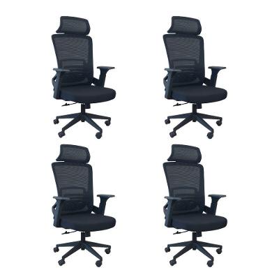 Kit 4 Cadeiras Presidente Oficial Comfort Lux