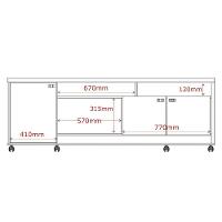 Rack Bancada Dallas - Mdp 3 Portas E Rodízios Canela-off White - Lukaliam Móveis - 3