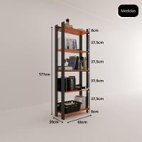 Estante Livreiro Multiuso Organizador De Livros Com 5 Prateleiras Preto-nature Preto-nature - 5