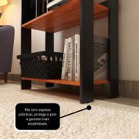 Estante Livreiro Multiuso Organizador De Livros Com 5 Prateleiras Preto-nature Preto-nature - 6